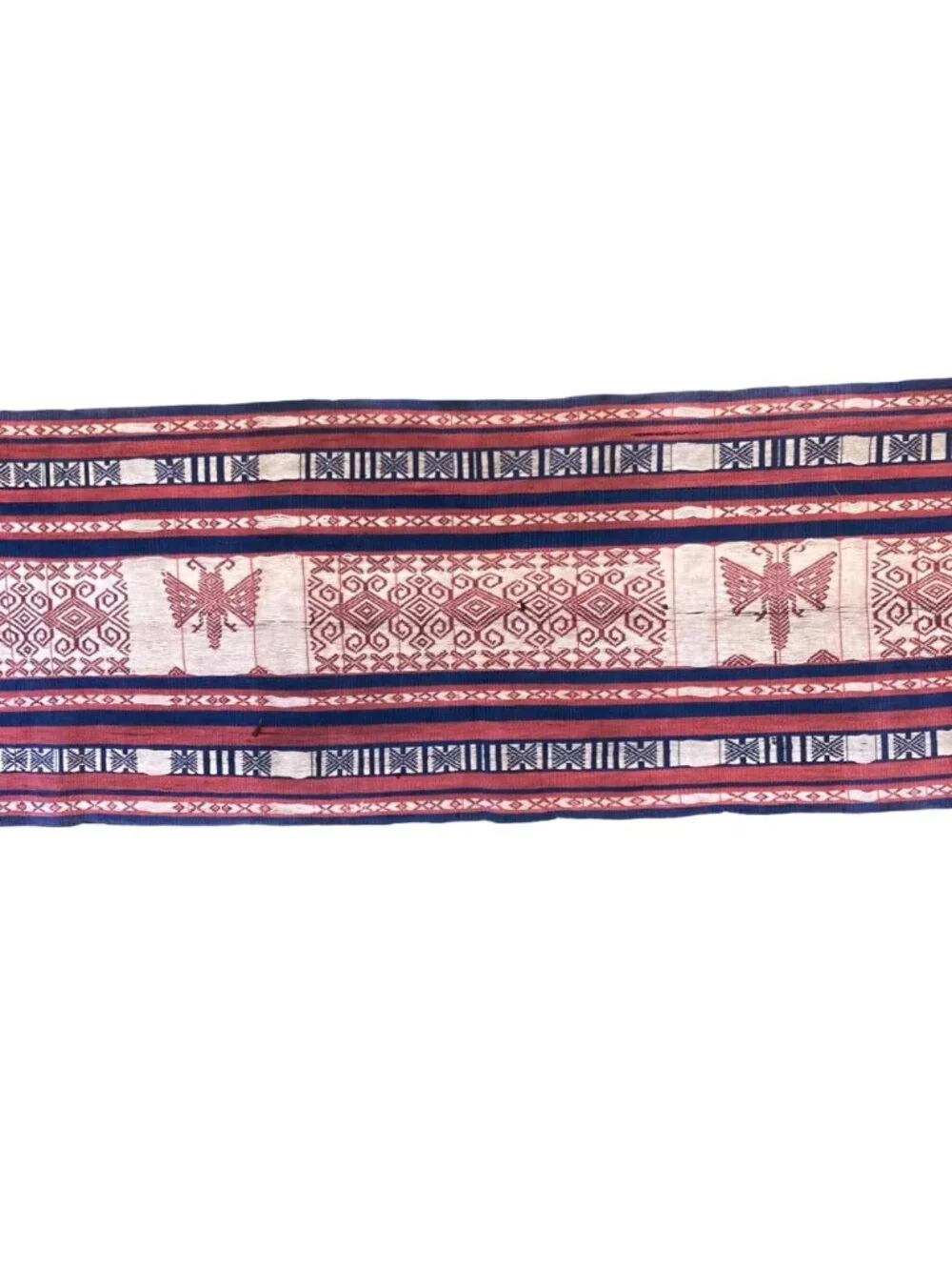 Antique Indonesian Ikat Textile Hand Woven Moth Tapestry